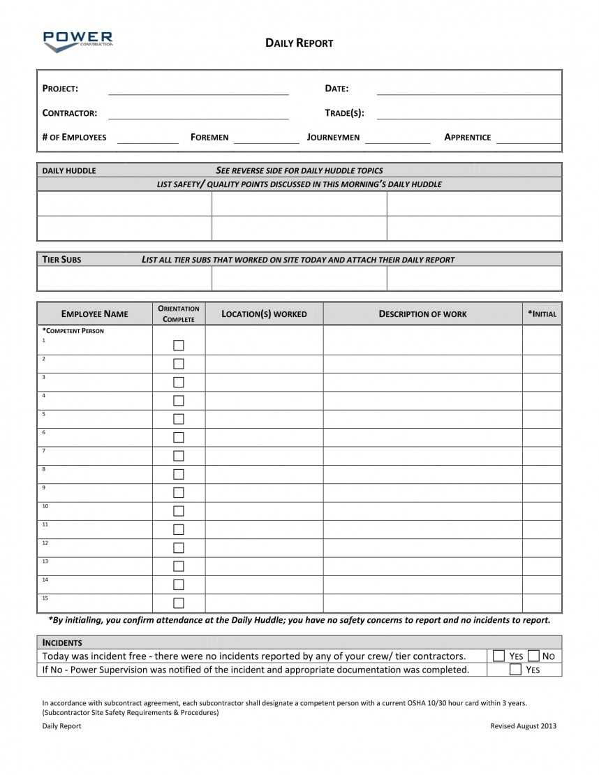 020 Construction Daily Report Forms Free Downloads Template With Regard To Daily Report Sheet Template