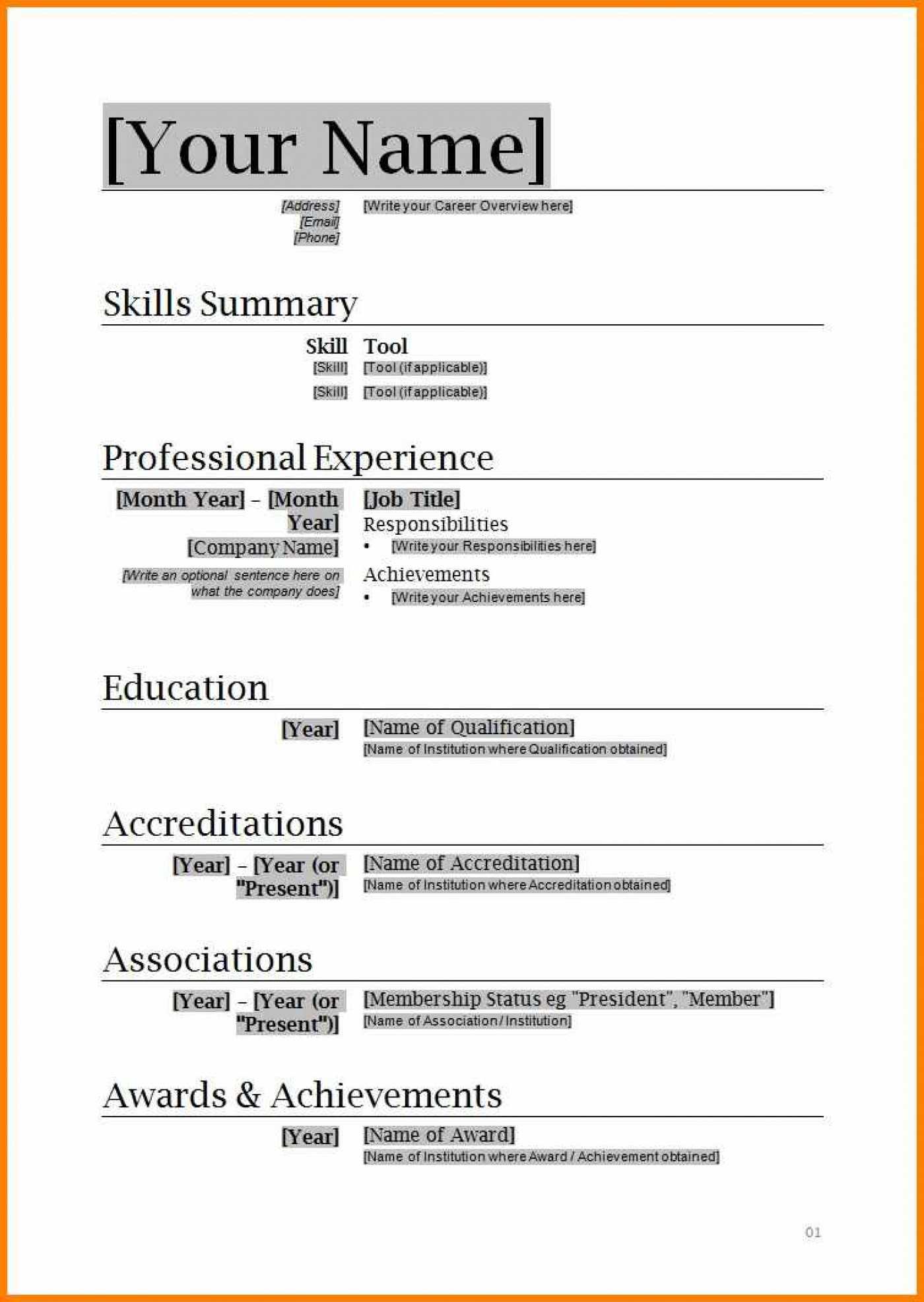 020 Template Ideas Simple Resume Templates Free Download For With Regard To Simple Resume Template Microsoft Word