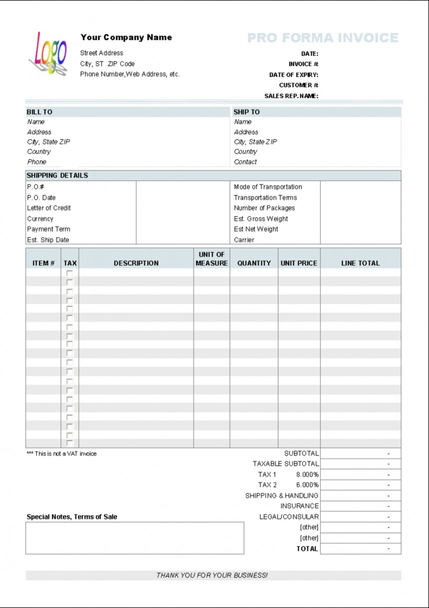 021 Template Ideas Free Proforma Invoice Screenshot Excel Pertaining To Free Proforma Invoice Template Word