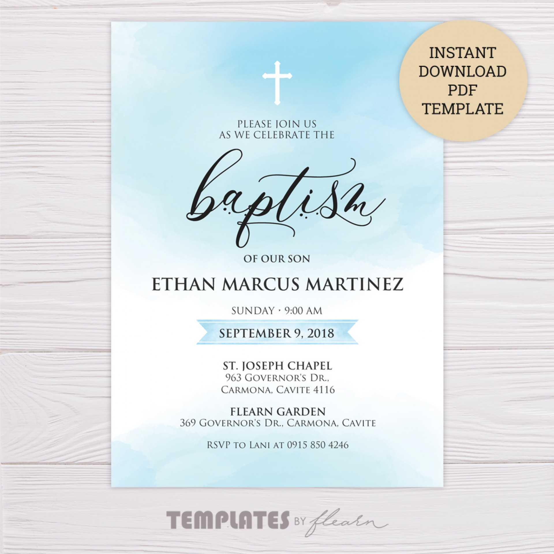 022 Free Baptism Invitation Templates Template Ideas 1493129 Within Christening Banner Template Free
