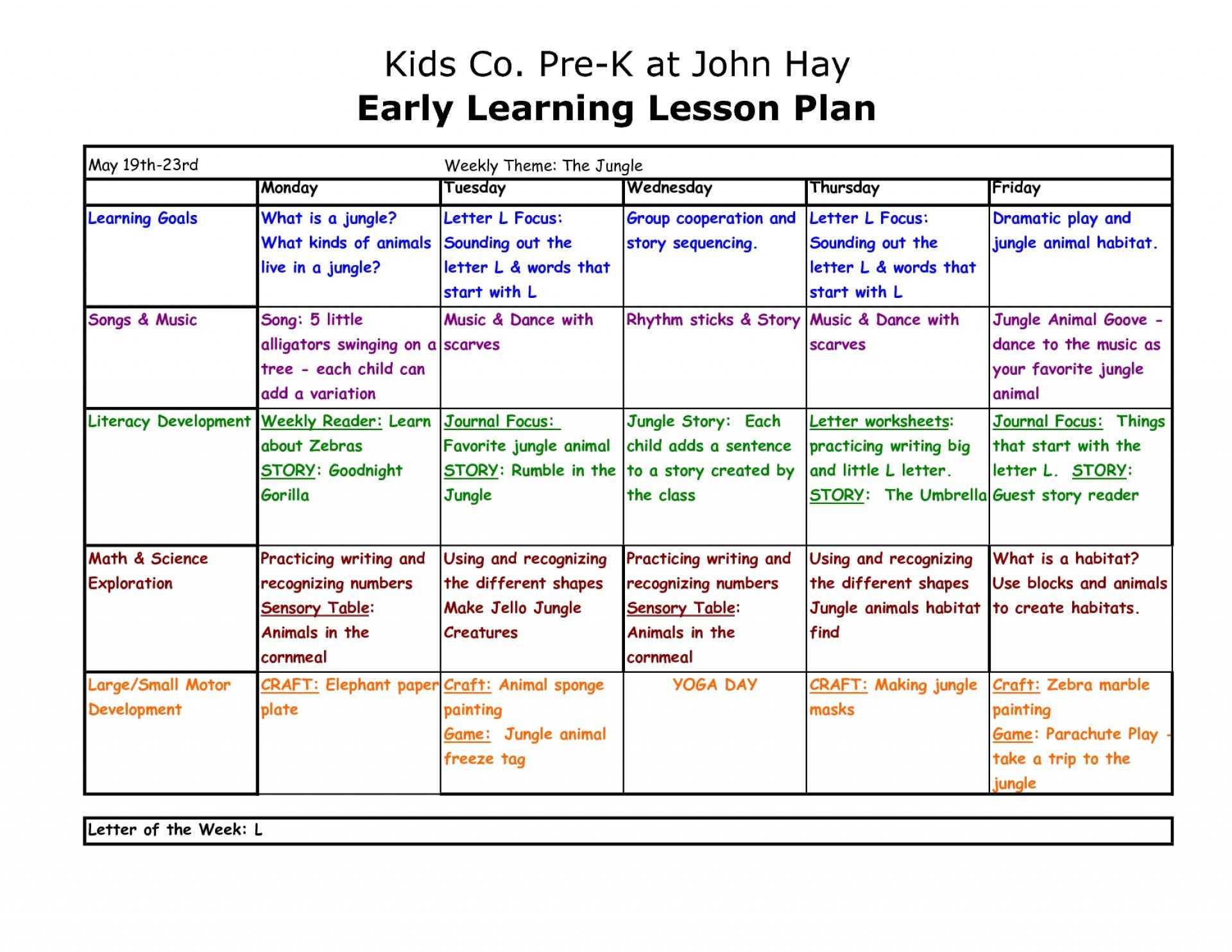 023 Homeschool Preschool Lesson Plan Template Ideas Free Throughout Blank Preschool Lesson Plan Template