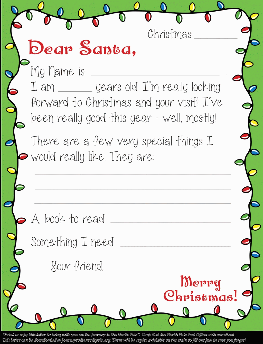 023 Letter From Santa Template Pdf Ideas Letters To With Blank Letter From Santa Template