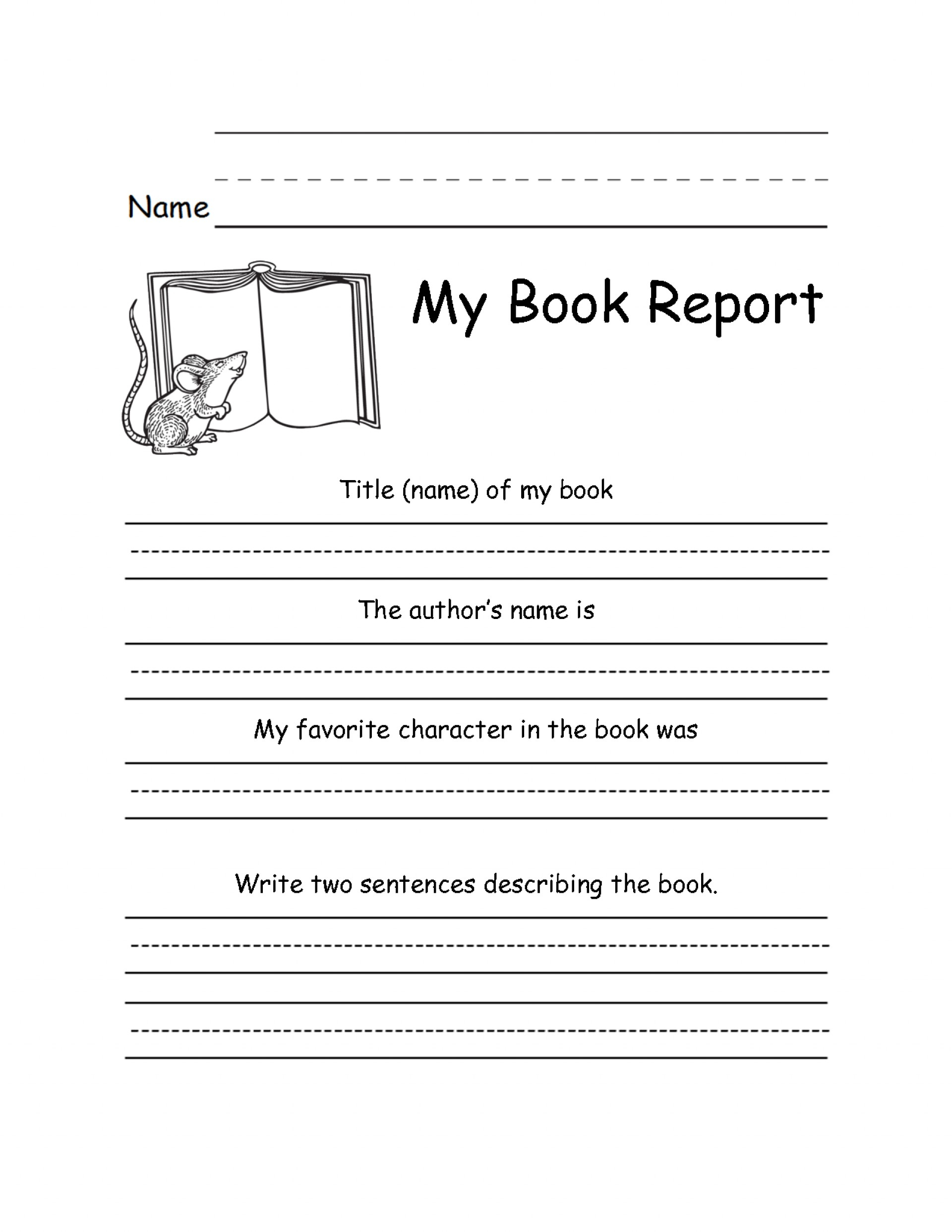 024 2Nd Grade Book Report Template 132370 Free Templates For Book Report Template 2Nd Grade