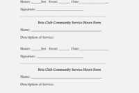 024 Volunteer Hours Form Template Application Unbelievable regarding Community Service Template Word