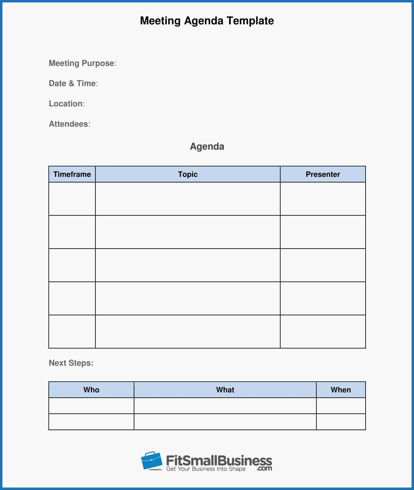 025 Free Meeting Agenda Template Word One On Templates For Inside Agenda Template Word 2010