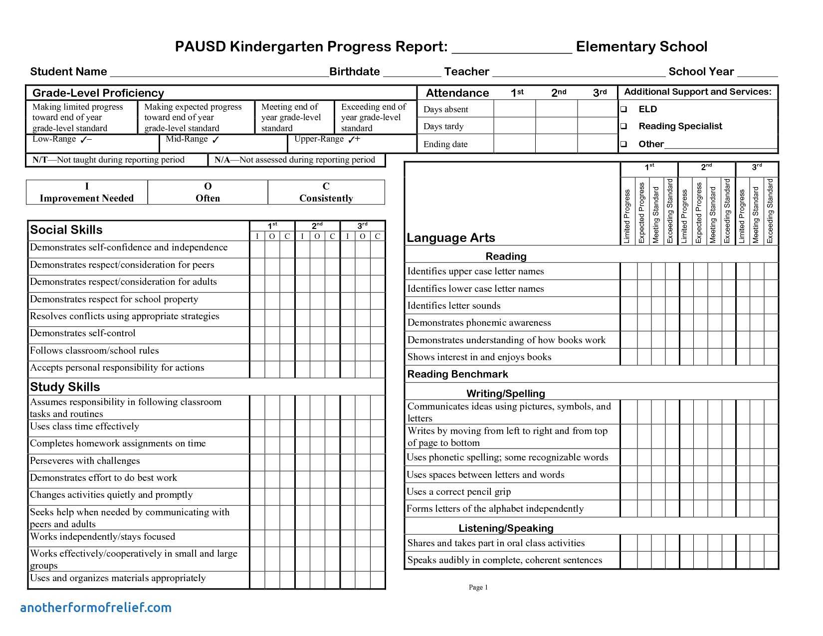 025 Template Ideas Student Progress Report Highhool Card With Regard To High School Progress Report Template