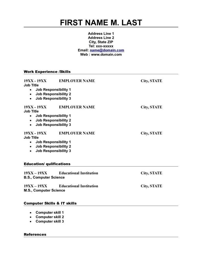 026 Basic Resume Template Free WordPress Word Easy Download Within Free Basic Resume Templates Microsoft Word