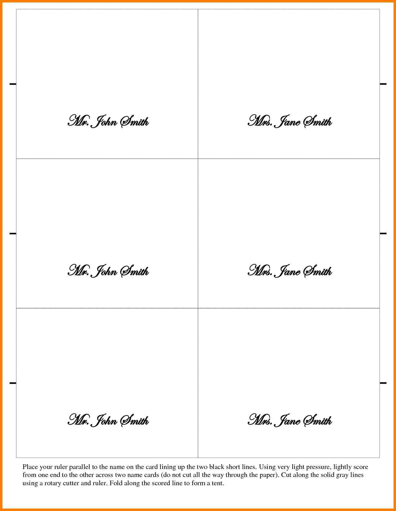 026 Place Cards Template Word Ideas Table Card Tent New Intended For Microsoft Word Place Card Template