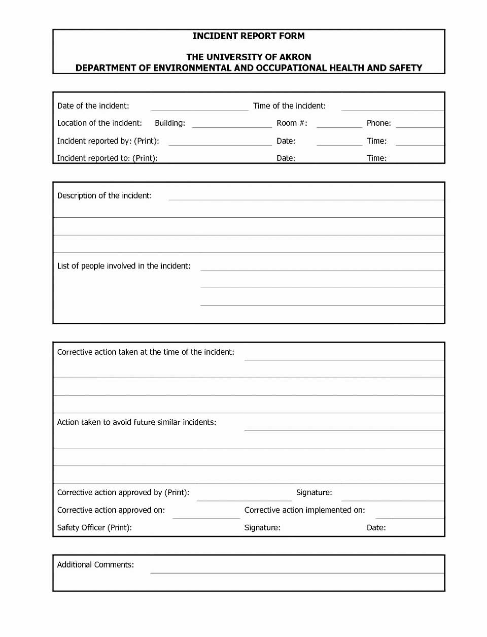 028 Incident Report Form Word Format Vehicle Accident In Health And Safety Incident Report Form Template
