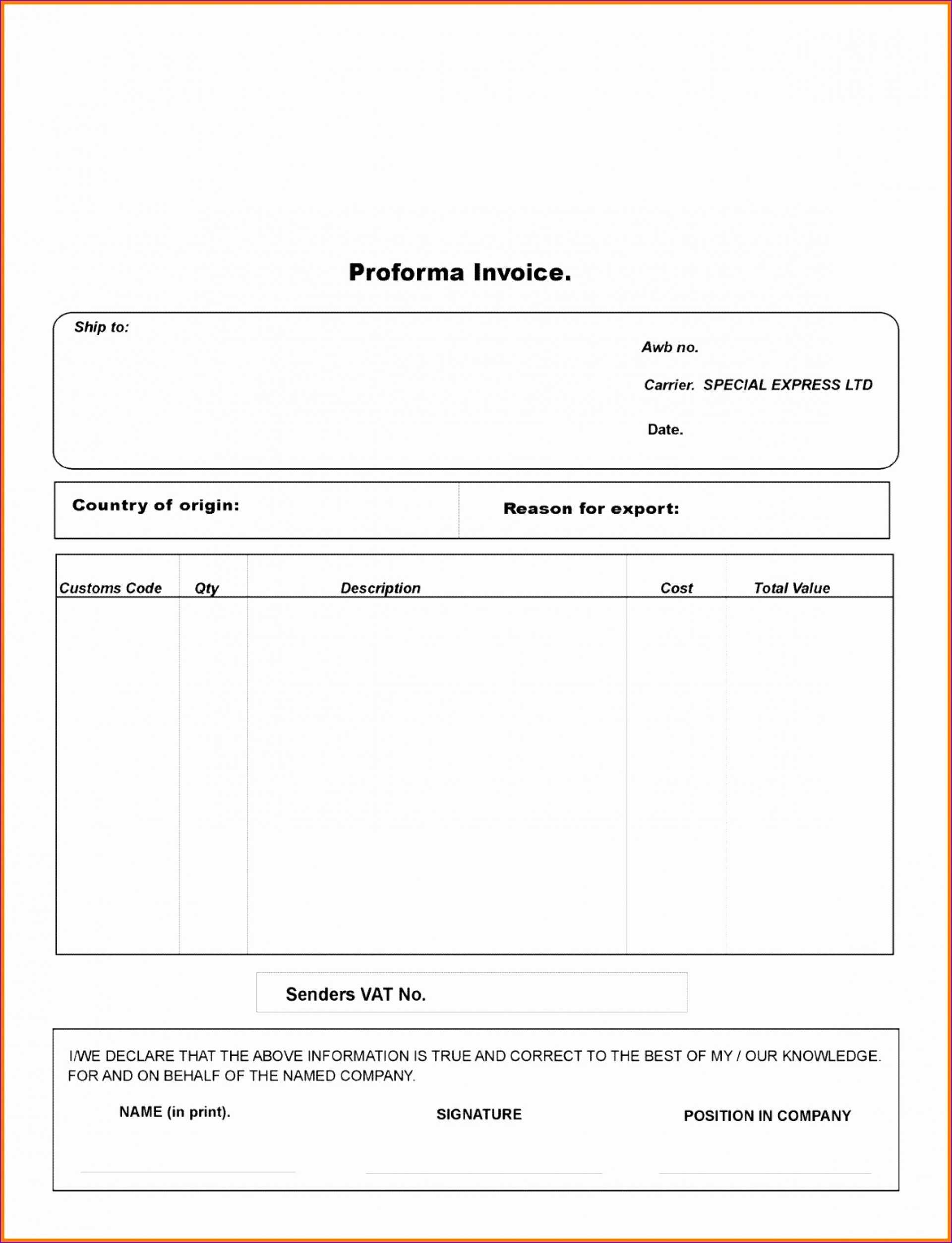 028 Proforma Invoice Template Pdf Free Download Ideas Simple For Free Proforma Invoice Template Word