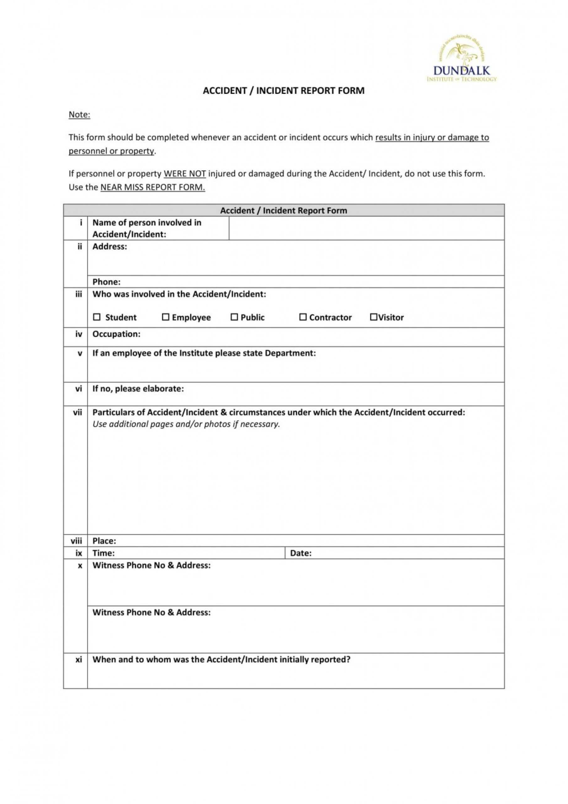 029 Template Ideas Incident Report Form Word Format Writing With Regard To Incident Report Form Template Qld