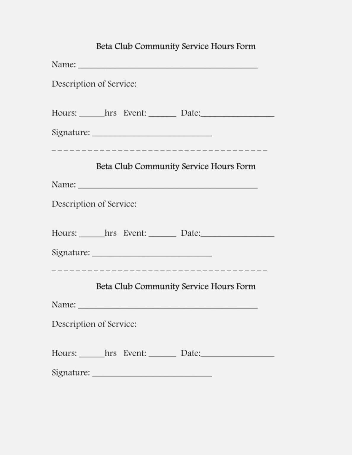 Volunteer Report Template