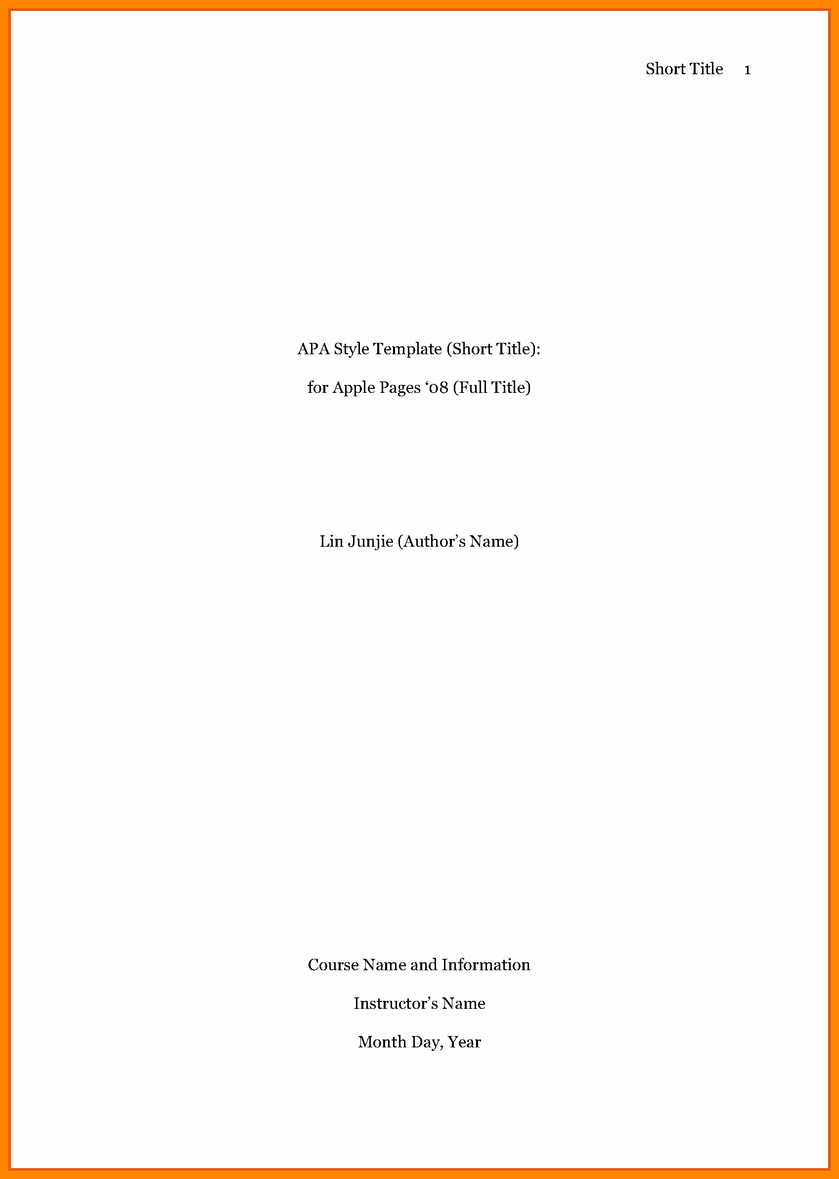 031 Apa Style Title Page Example Fresh Format Cover Of Inside Apa Format Template Word 2013