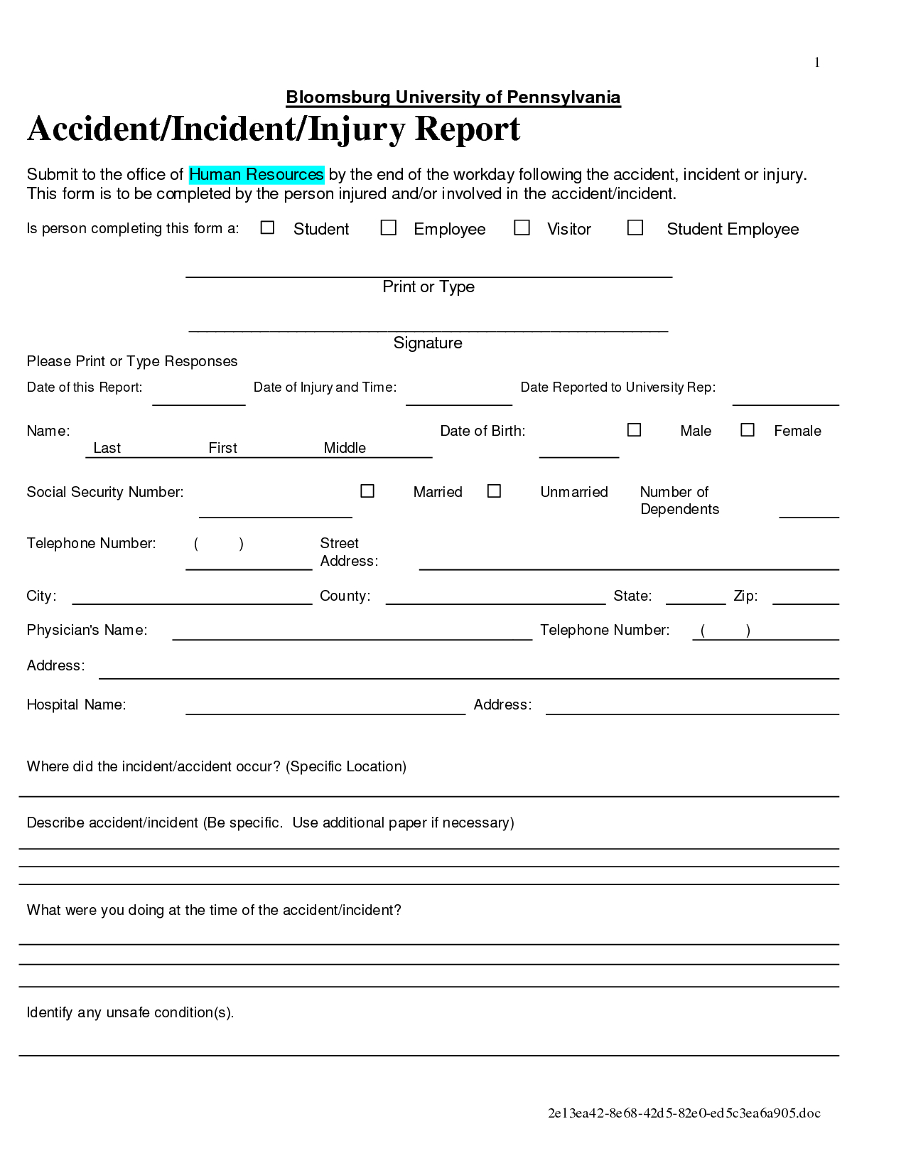 032 Accident Incident Report Forms Printable 290973 Traffic For Itil Incident Report Form Template
