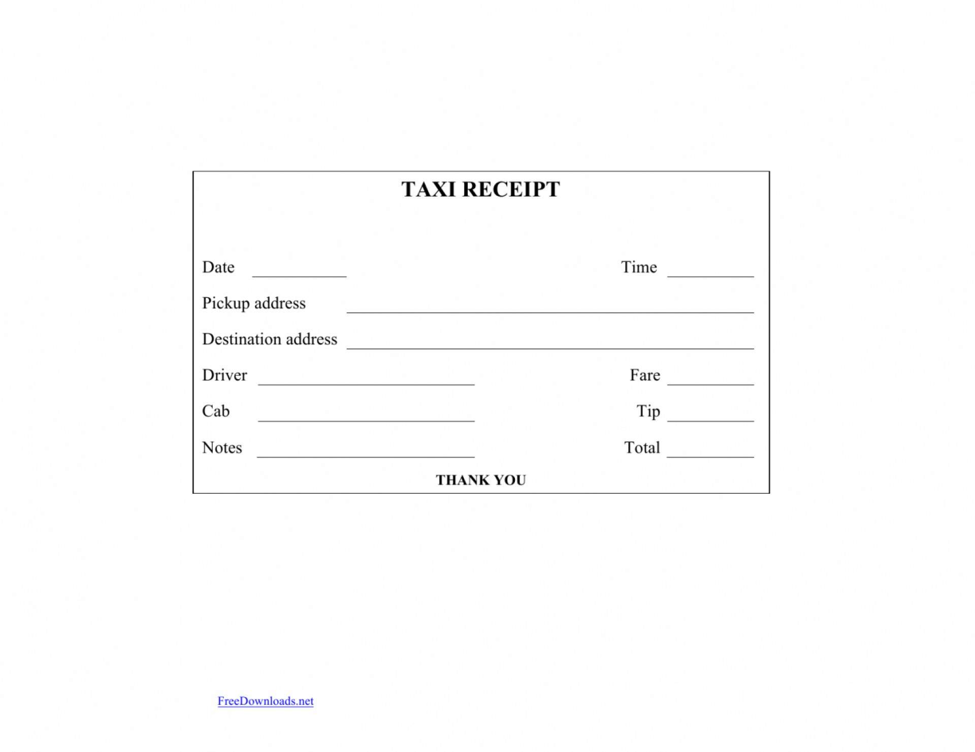 036 Blank Receipt Template Pdf Printablek Forms Sheets Cash For Blank Taxi Receipt Template