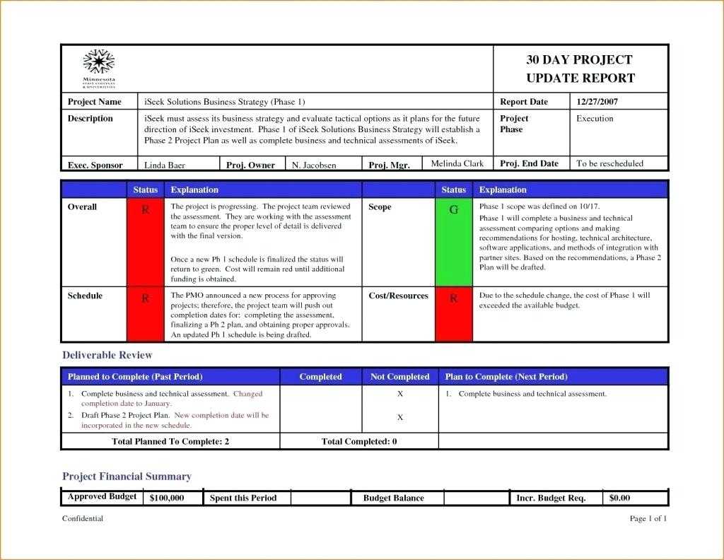 036 Status Report Template Excel Ideas Project Management Inside Monthly Status Report Template Project Management