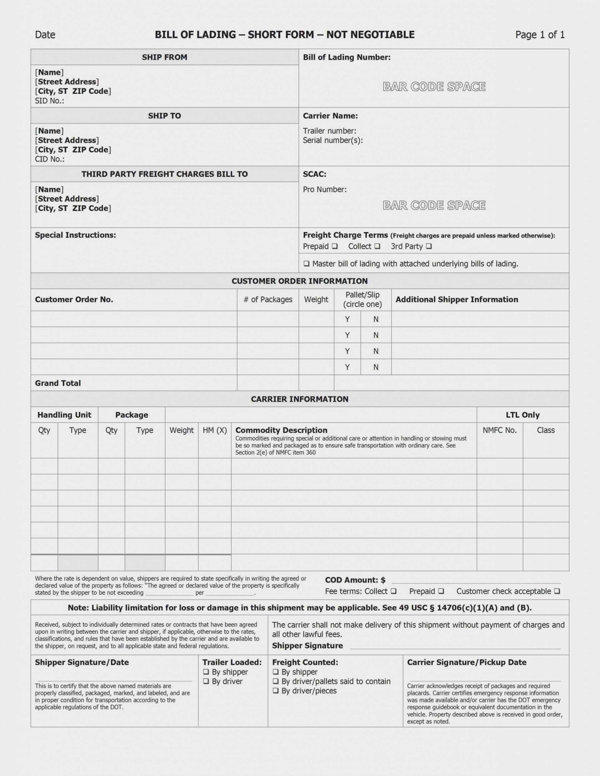 040 Bill Of Lading Template Word Ideas What Information Must For Fedex Label Template Word