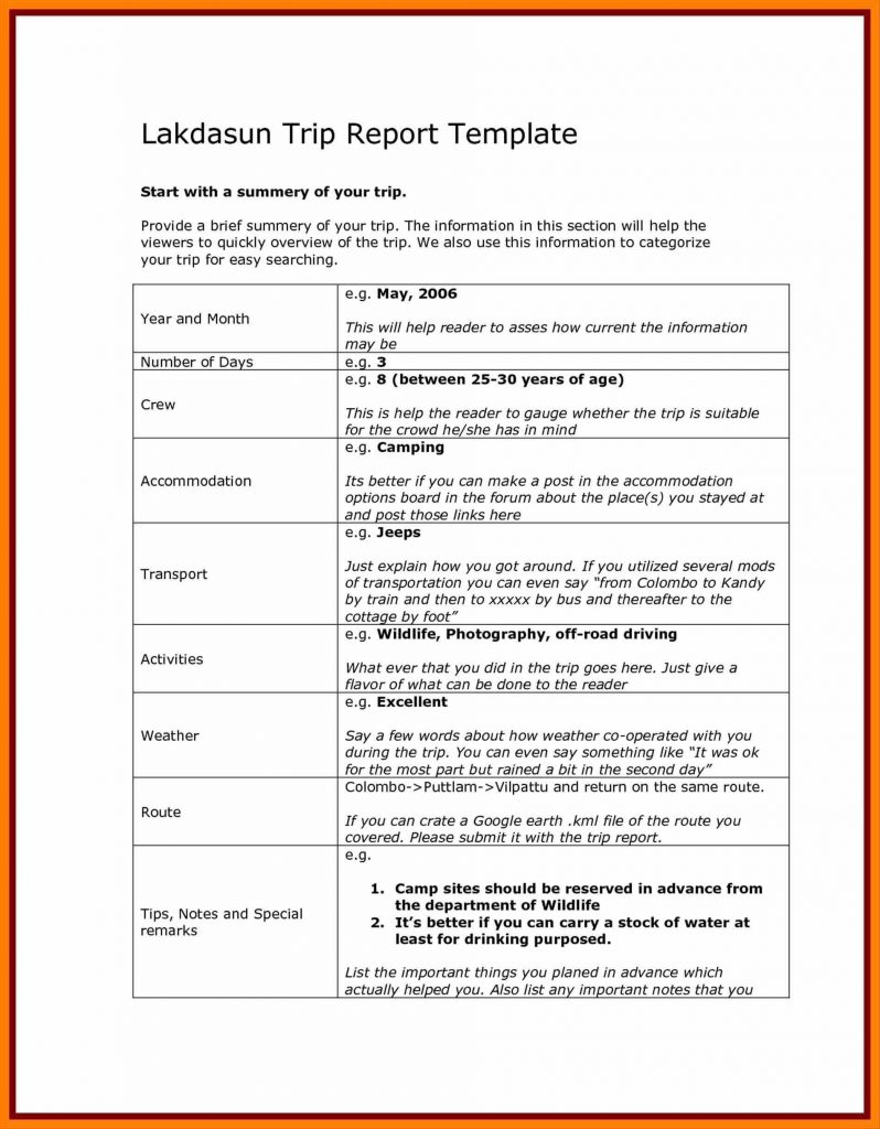 043 Business Report Template Document Development Word Trip Inside Site Visit Report Template