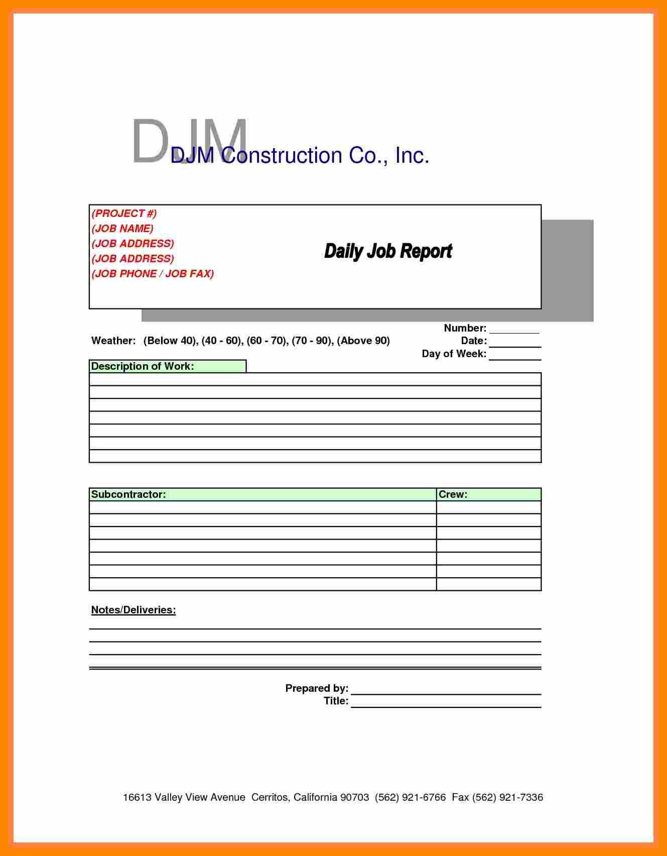 045 Daily Project Report Format Machine Breakdown Template Within Machine Breakdown Report Template