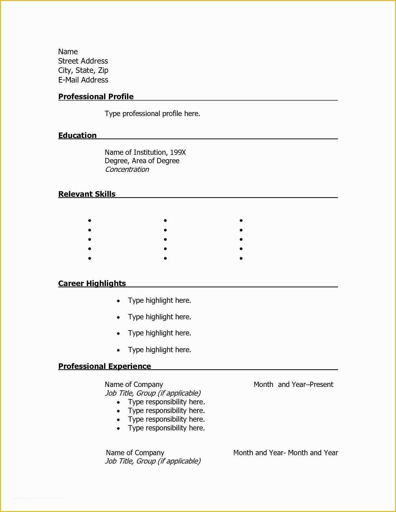 046 Free Resume Templates To Fill In And Print Of New Throughout Free Blank Resume Templates For Microsoft Word