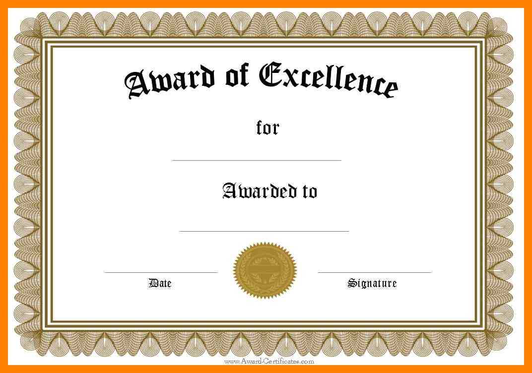 10+ Award Certificate Templates Word | Time Table Chart Intended For Blank Award Certificate Templates Word