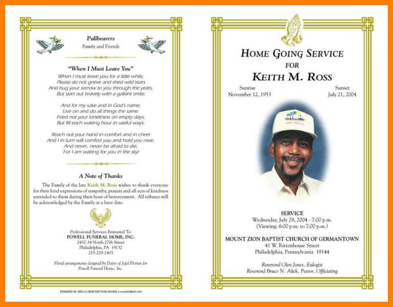 microsoft word template obituary