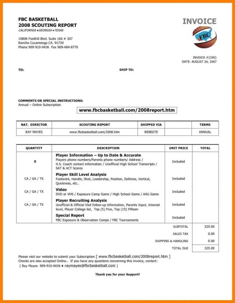 Basketball Scouting Report Template