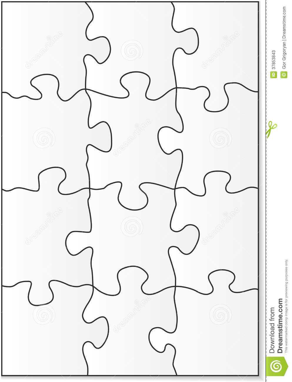 12 Piece Puzzle Template Stock Vector. Illustration Of Regarding Blank Pattern Block Templates
