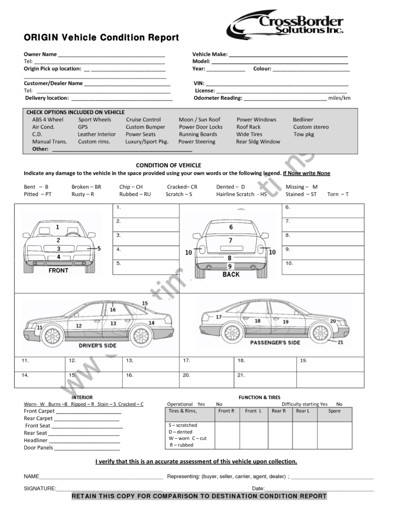 12+ Vehicle Condition Report Templates - Word Excel Samples Within Car Damage Report Template