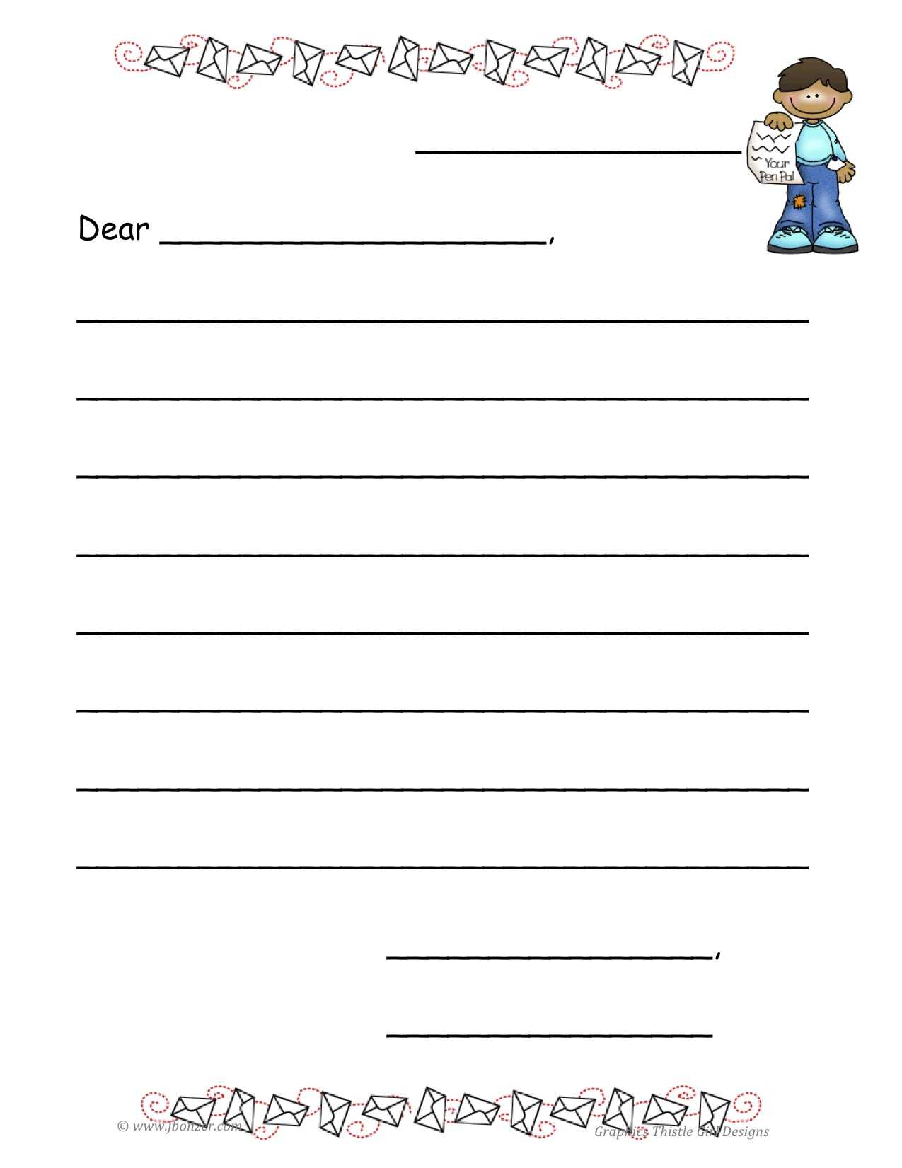 13 Best Photos Of Friendly Letter Templates Printable For Blank Letter Writing Template For Kids