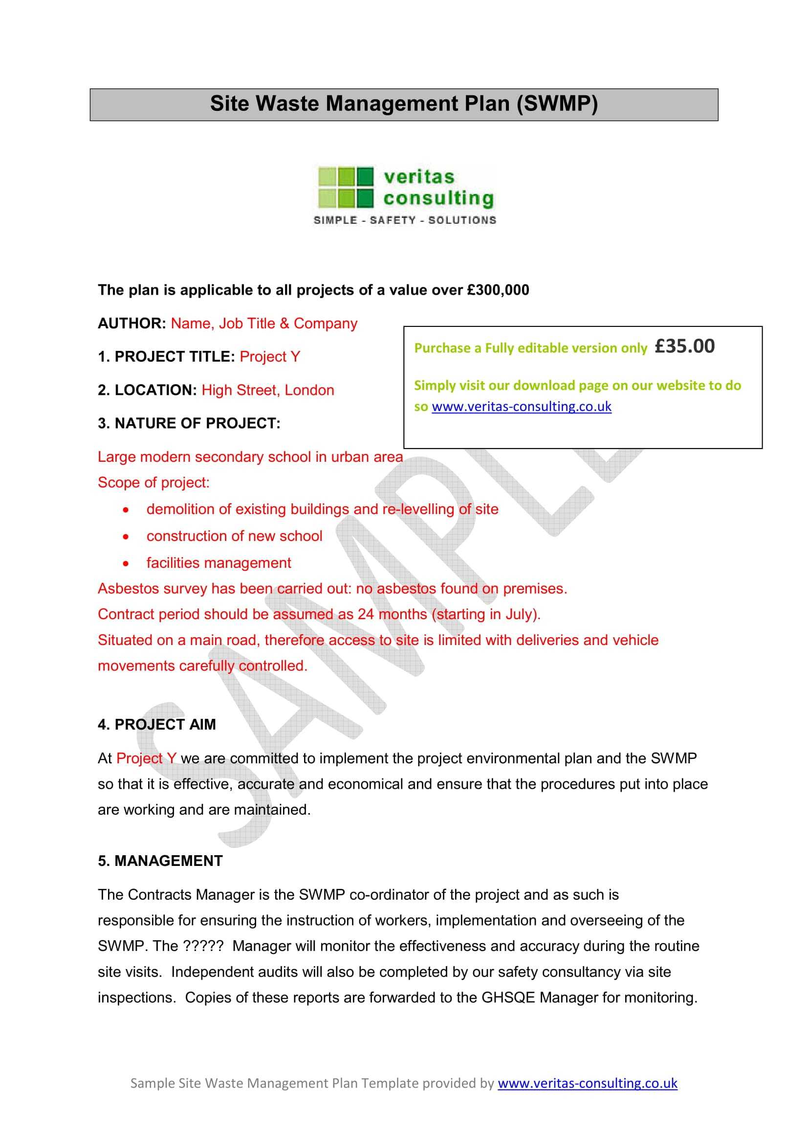 14+ Waste Management Plan Examples – Pdf | Examples Intended For Waste Management Report Template