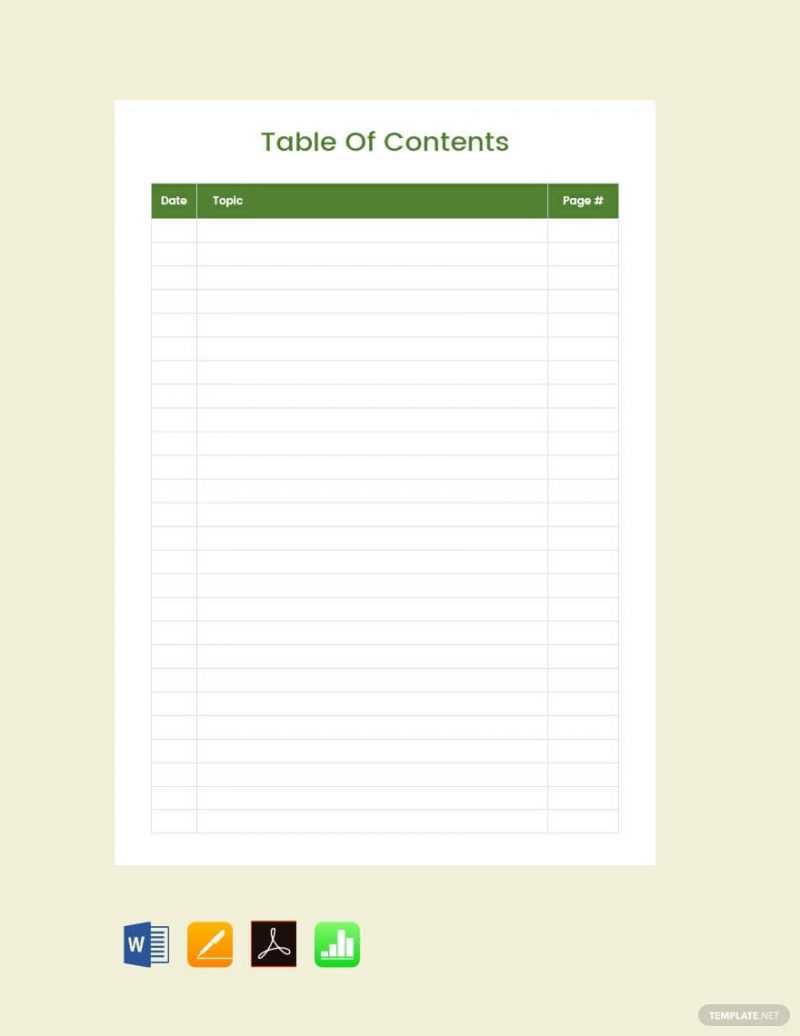 15 Best Table Of Content Templates For Your Documents Throughout Blank Table Of Contents Template