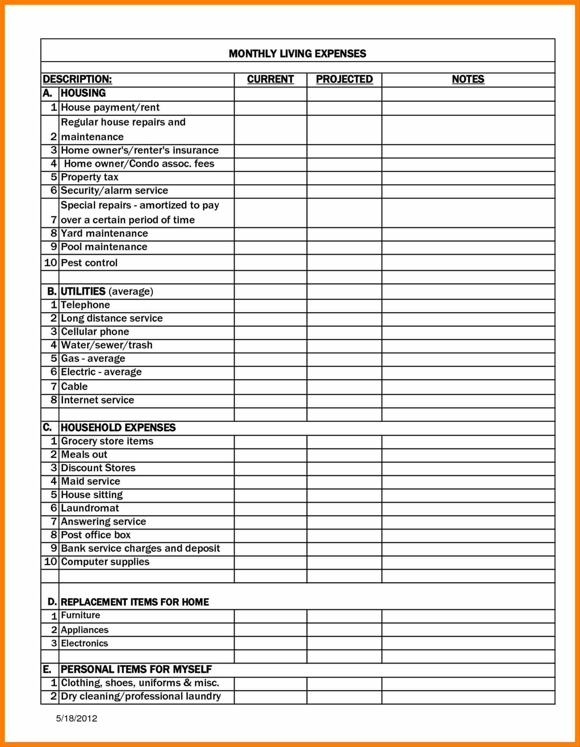 15 Expense Report Spreadsheet Template Excel – Bluepart With Regard To Monthly Expense Report Template Excel