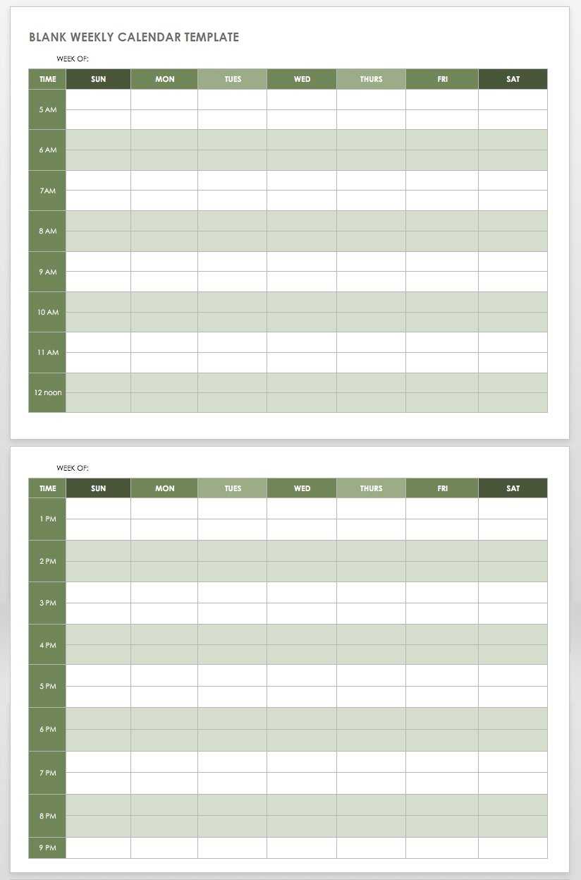 15 Free Weekly Calendar Templates | Smartsheet Pertaining To Personal Word Wall Template