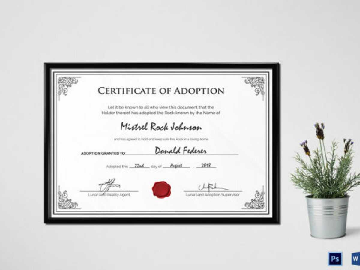 16+ Birth Certificate Templates | Smartcolorlib Inside Blank Adoption Certificate Template