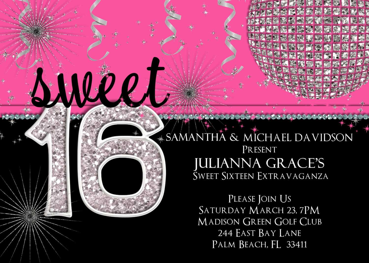 16Th Birthday Party Invitations Templates Free ] – Pics Pertaining To Sweet 16 Banner Template
