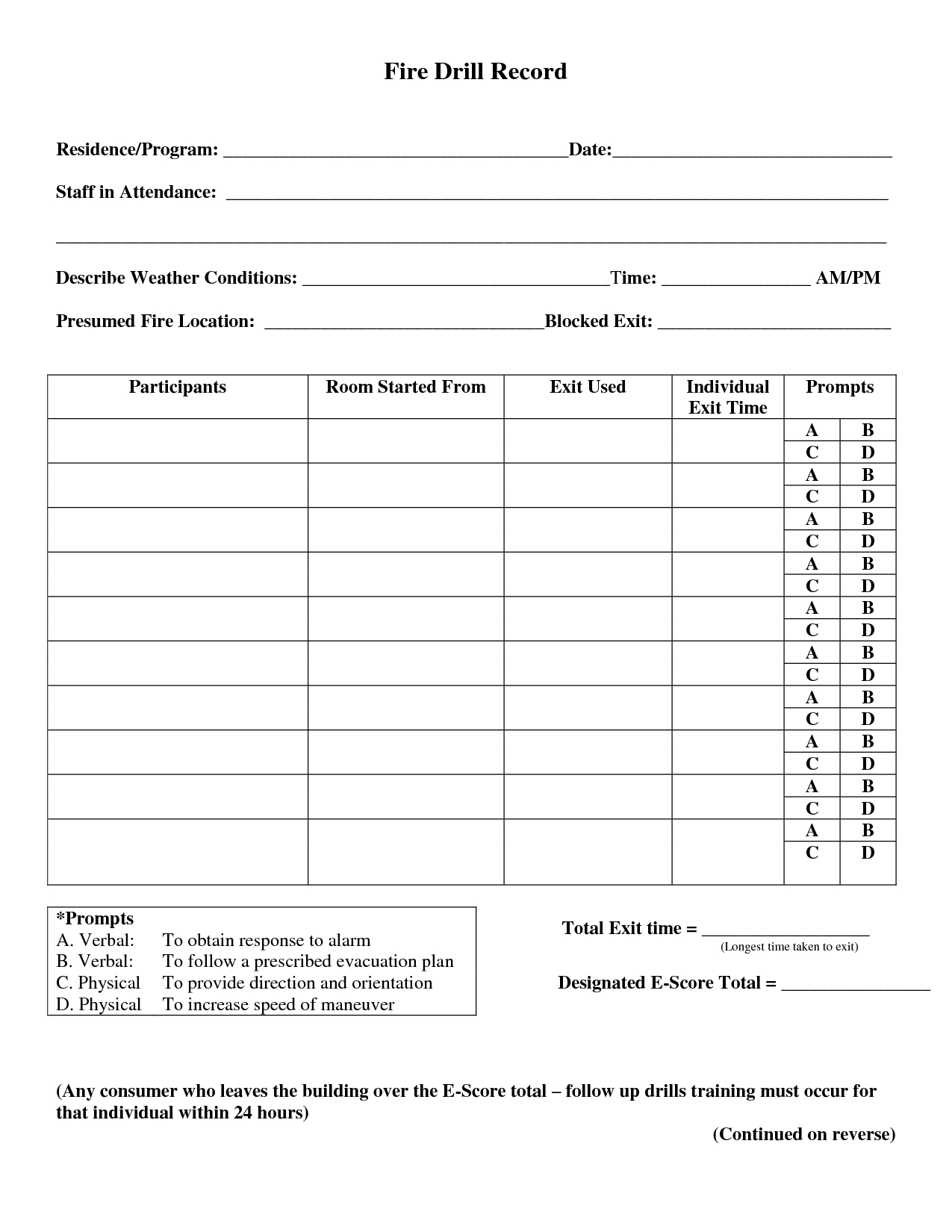 22 Images Of Osha Fire Drill Safety Template | Jackmonster For Fire Evacuation Drill Report Template