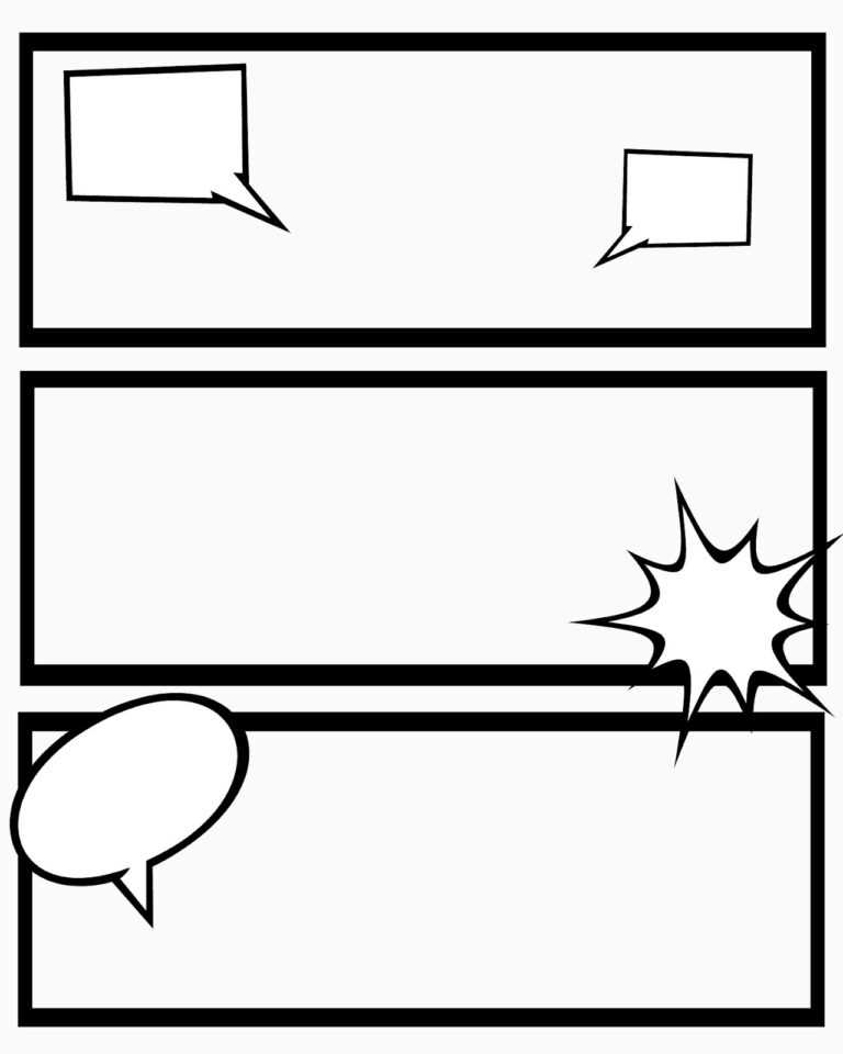 Printable Blank Comic Strip Template For Kids