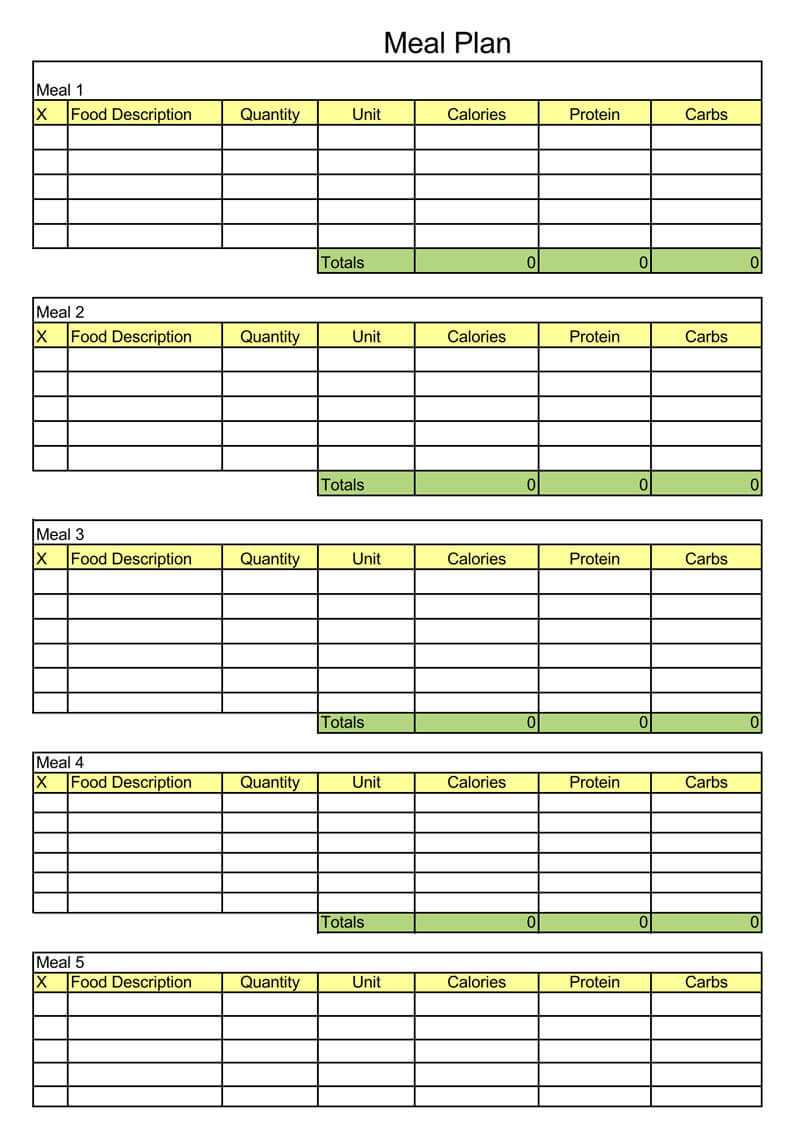 25+ Free Weekly/daily Meal Plan Templates (For Excel And Word) Regarding Meal Plan Template Word