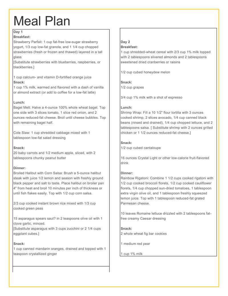 25+ Free Weekly/daily Meal Plan Templates (For Excel And Word) Throughout Weekly Meal Planner Template Word