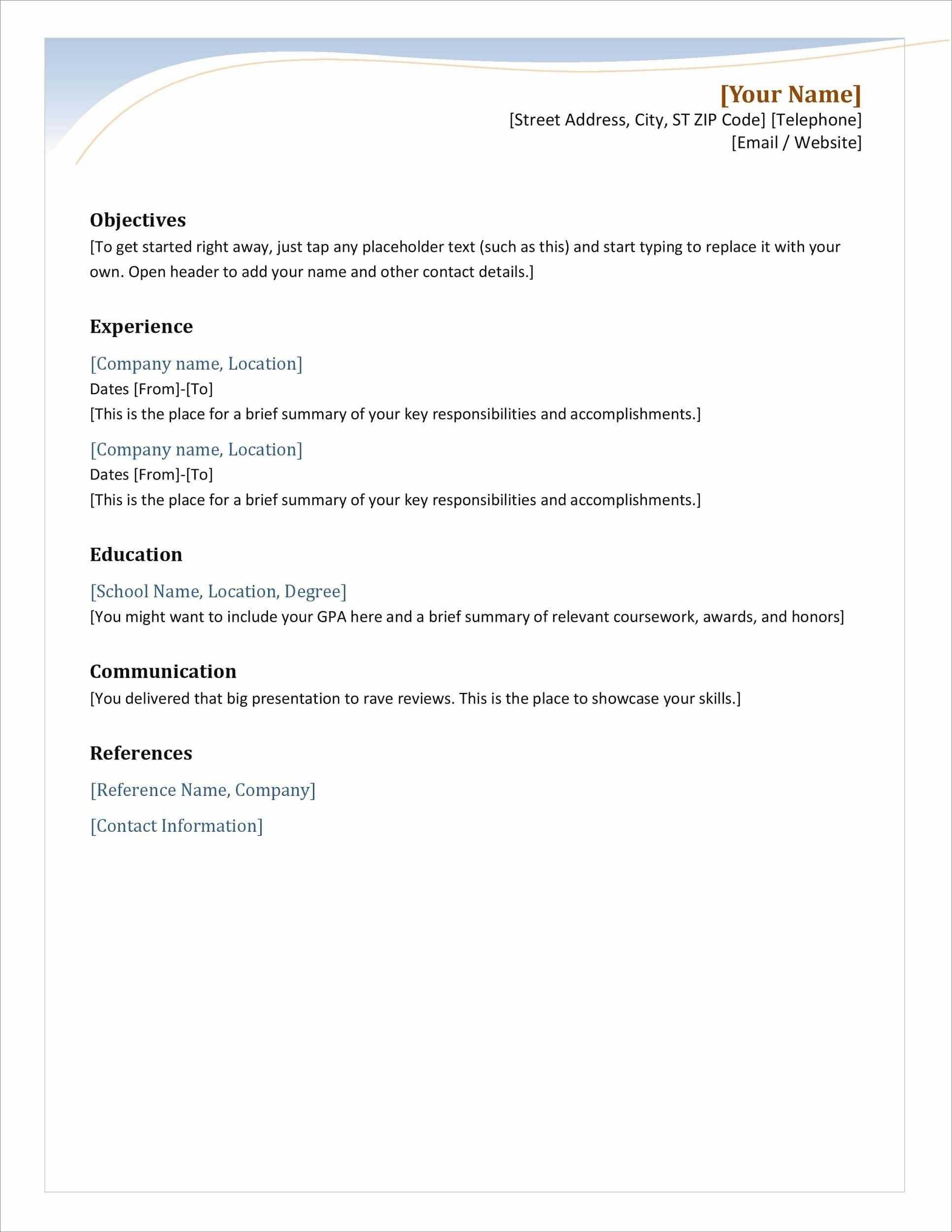 25 Resume Templates For Microsoft Word [Free Download] Inside Simple Resume Template Microsoft Word