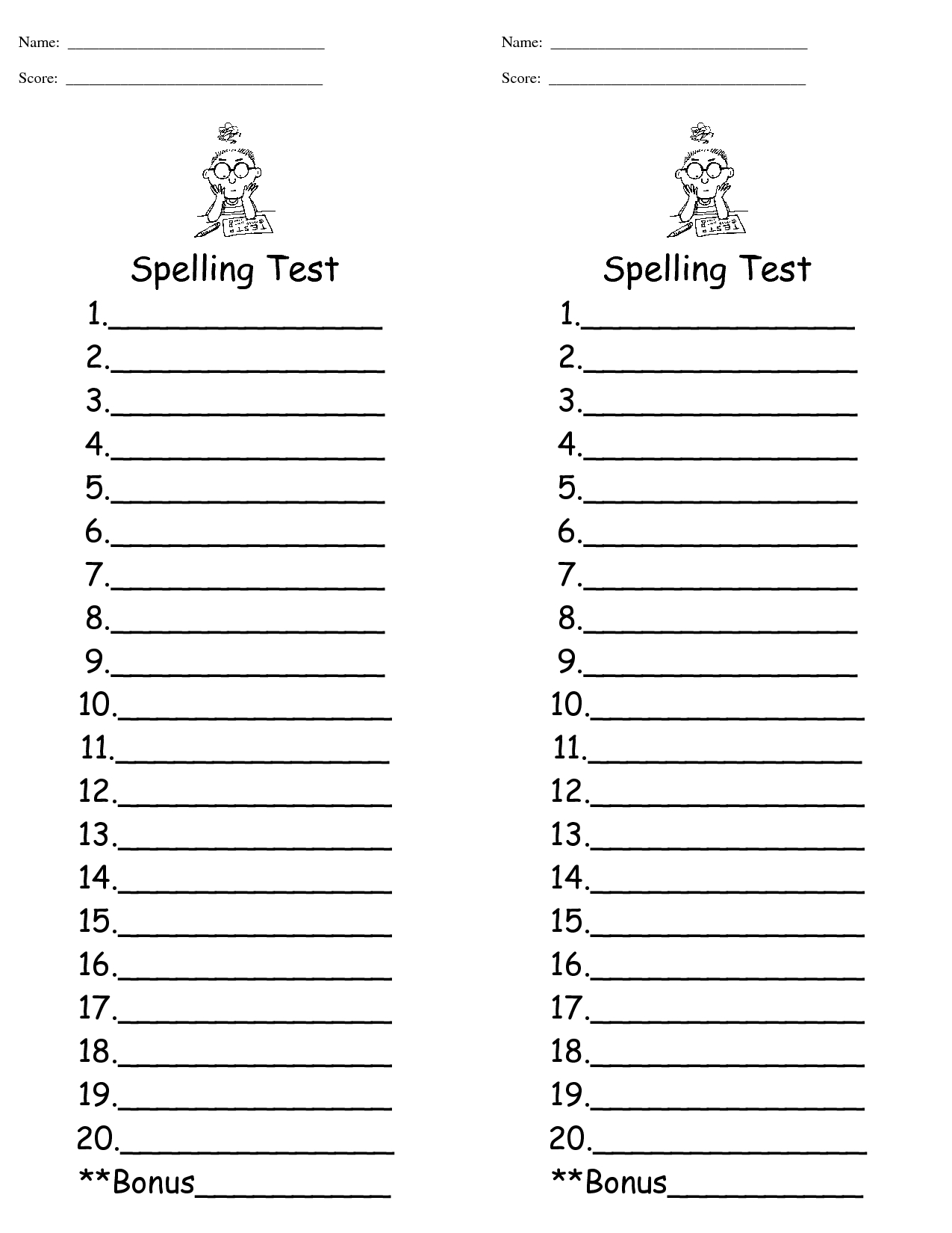 29 Images Of Spelling Words Test Template 9 | Jackmonster Intended For Test Template For Word