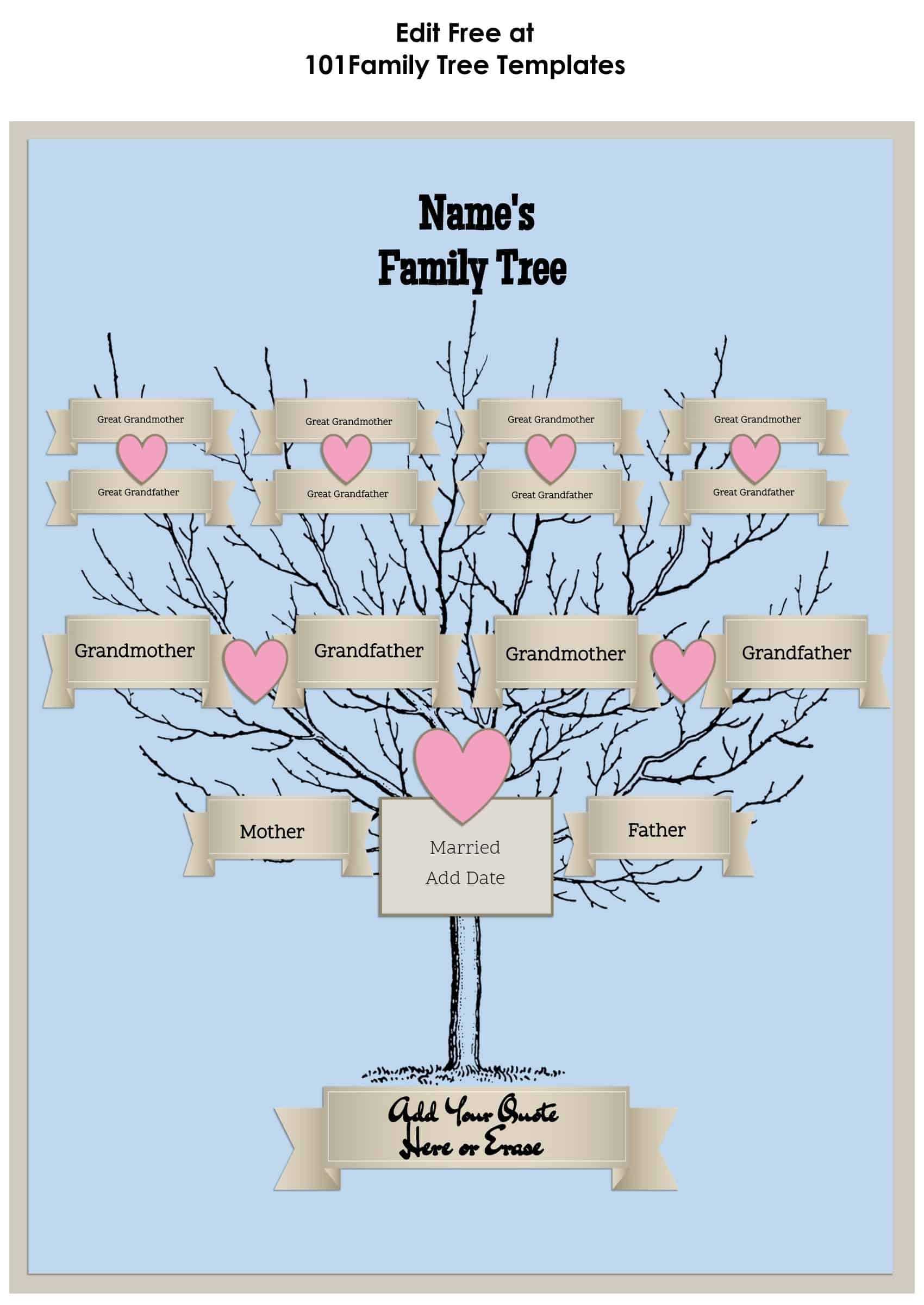 3 Generation Family Tree Generator | All Templates Are Free Inside 3 Generation Family Tree Template Word