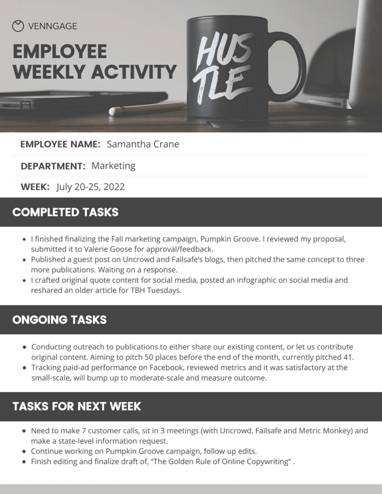 Business Quarterly Report Template