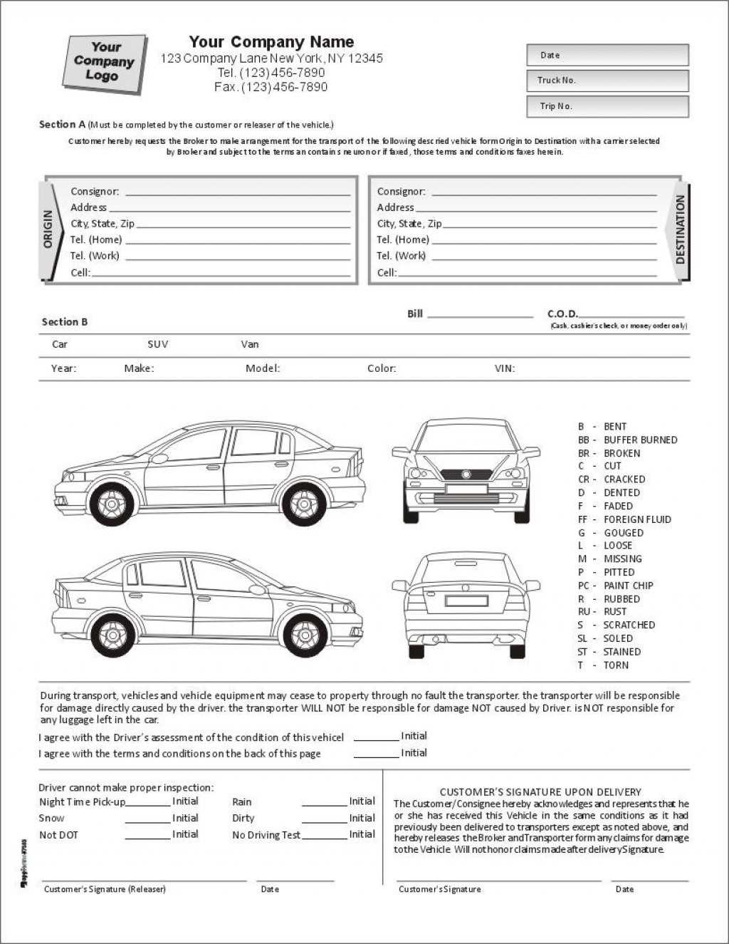 309B3B9 Vehicle Damage Report Template | Wiring Library With Truck Condition Report Template