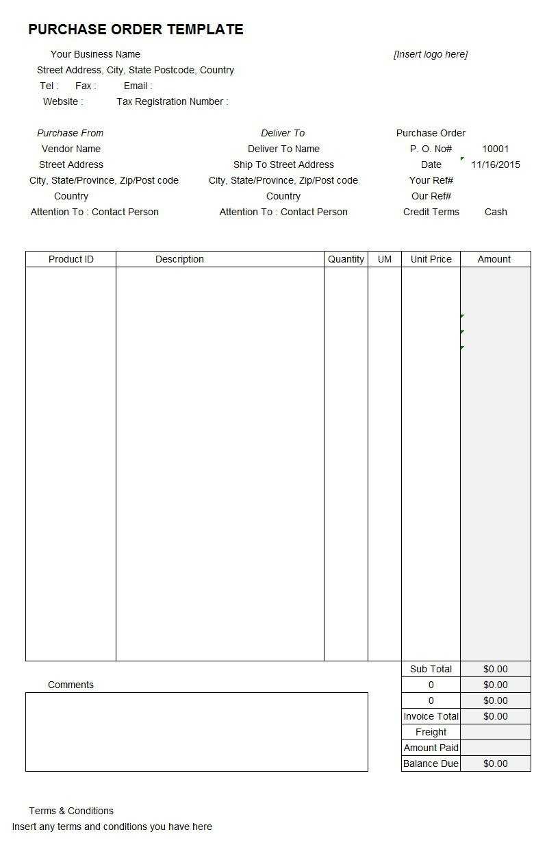 37 Free Purchase Order Templates In Word & Excel With Proof Of Delivery Template Word