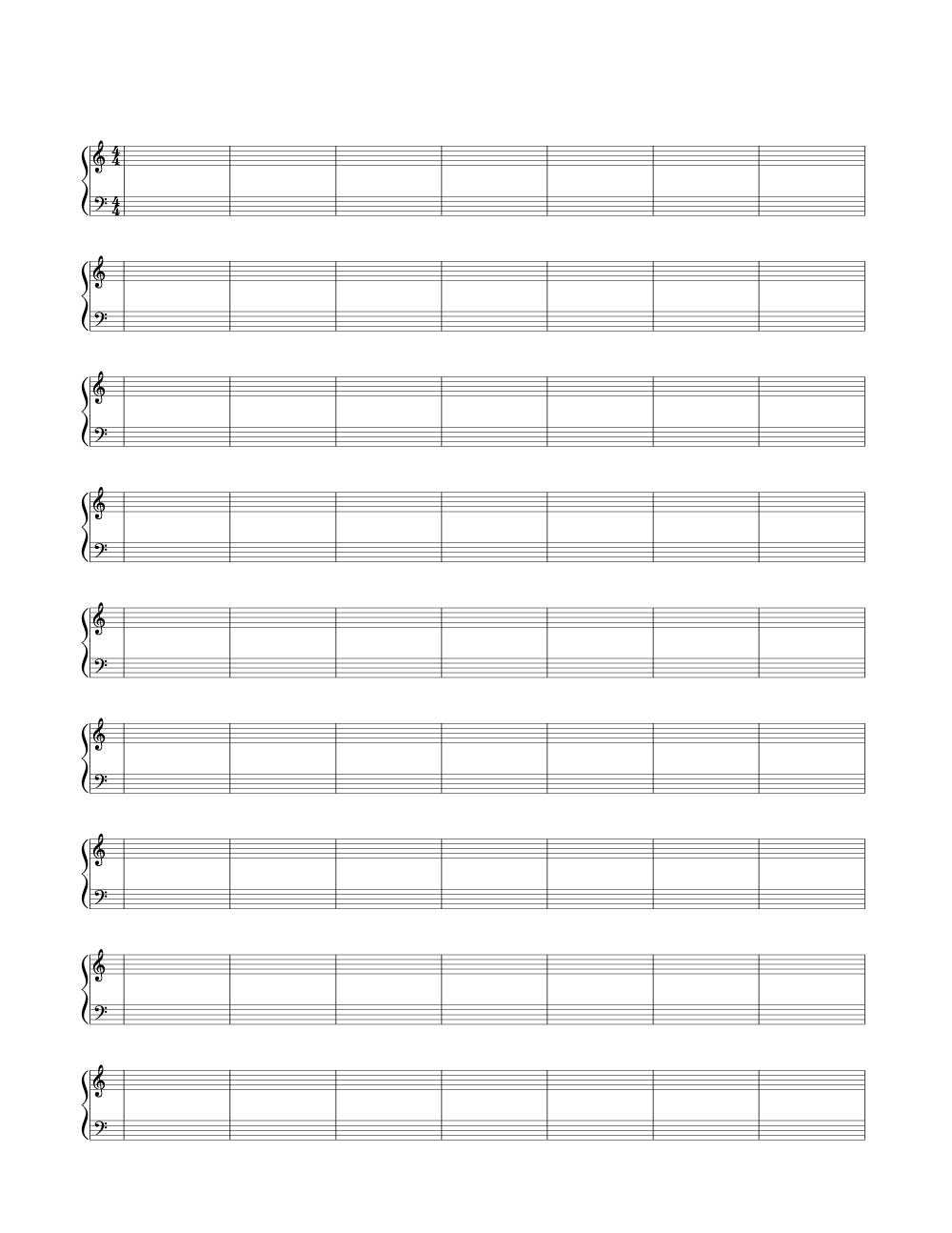 4/4 Time Signature Double Bar Blank Sheet Music | Woo! Jr With Blank Sheet Music Template For Word