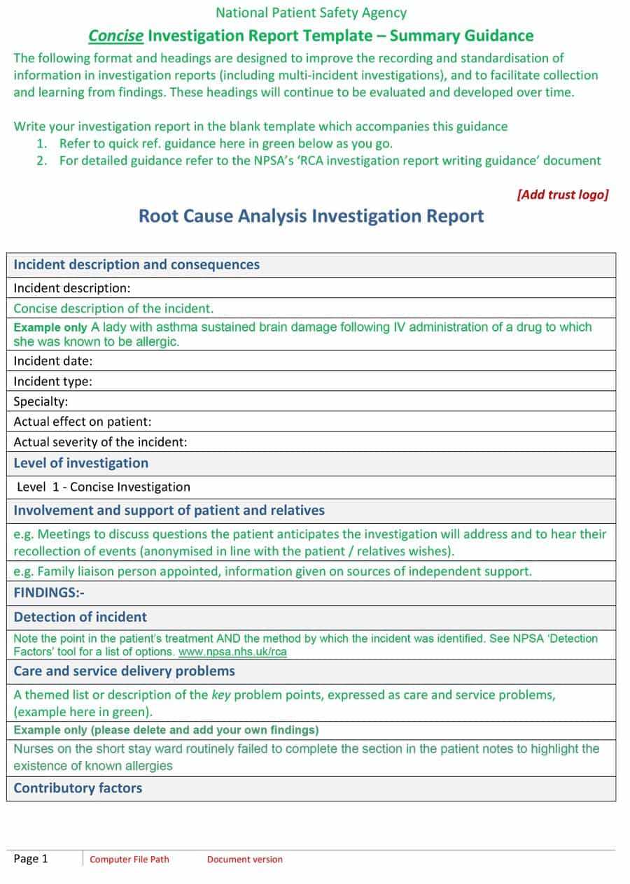40+ Effective Root Cause Analysis Templates, Forms & Examples With Root Cause Report Template