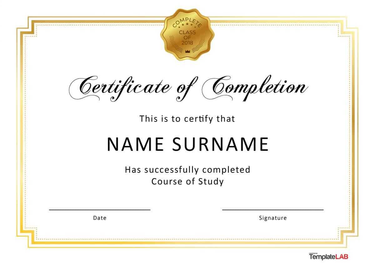 40 Fantastic Certificate Of Completion Templates [Word With Regard To Certificate Of Participation Template Word