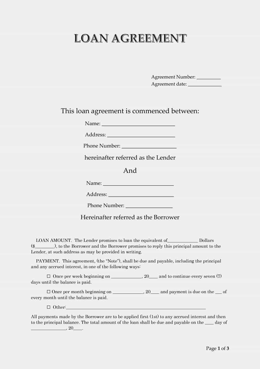 40+ Free Loan Agreement Templates [Word & Pdf] ᐅ Template Lab Regarding Blank Loan Agreement Template